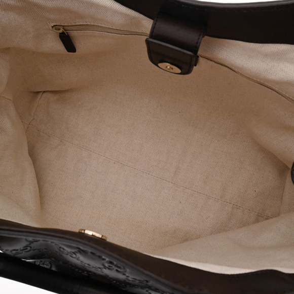 Gucci Guccisima Sookie Brown Gold Hardware Leather Women's Handbag - Picture 10 of 12